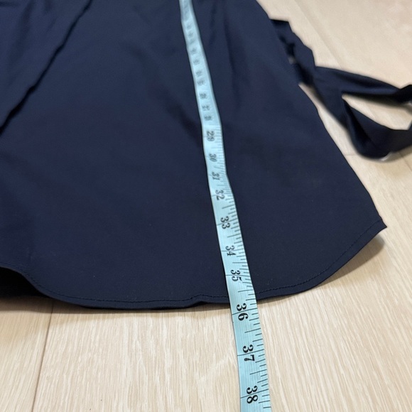 Ann Taylor Elegant Dark Navy Blue Mini Dress with Ruffle Detail - Picture 7 of 8